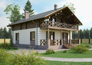 Проекты домов из газобетона 6х8 в Москве под ключ Проекты домов из газобетона 6х8 в Москве под ключ
