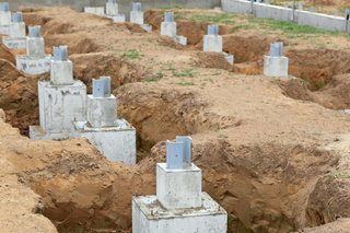 Строительство столбчатого фундамента для дома из газобетона в Москве под ключ