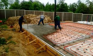 Строительство фундамента УШП - утепленная шведская плита для дома из газобетона в Москве под ключ