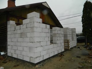 Строительство пристройки к дому из газобетона в Москве под ключ